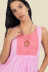Sleeveless embroidered top in cotton gauze