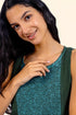 Sleeveless embroidered top in cotton gauze