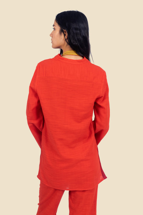 Embroidered long sleeves cotton shirt