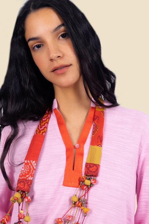 Embroidered long sleeves cotton shirt