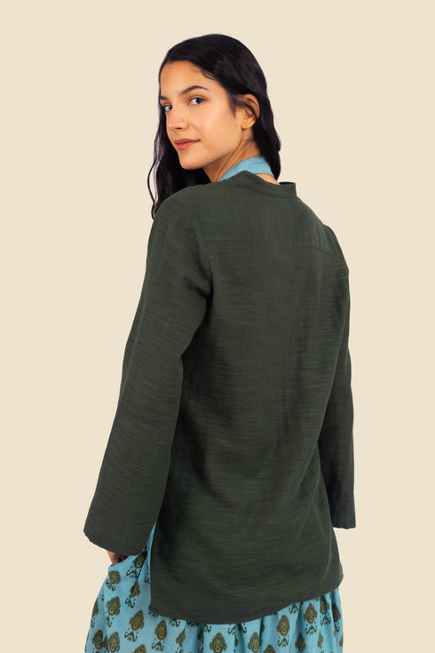 Embroidered long sleeves cotton shirt