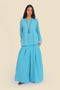Shirt in voile with button down and round neckline