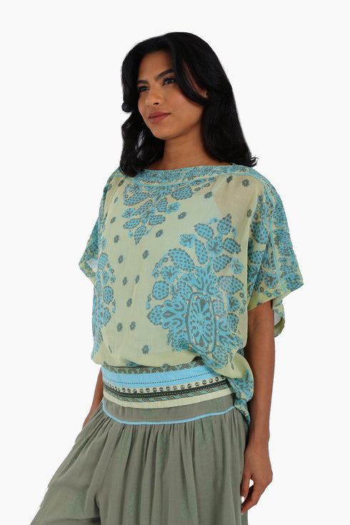 Loose fit short sleeves top