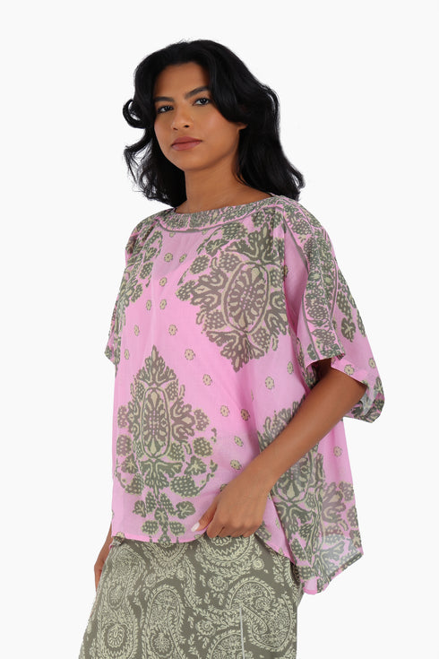 Loose fit short sleeves top