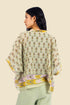 Short Shirt in printed cotton gauze with v-neckline