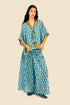 Short Shirt in printed cotton gauze with v-neckline
