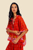 Short Shirt in printed cotton gauze with v-neckline