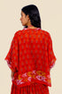 Short Shirt in printed cotton gauze with v-neckline