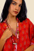 Short Shirt in printed cotton gauze with v-neckline