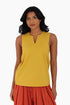 Sleeveless cotton top with round neckline