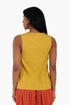 Sleeveless cotton top with round neckline