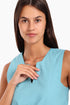 Sleeveless cotton top with round neckline