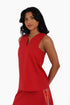 Sleeveless cotton top with round neckline