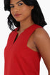 Sleeveless cotton top with round neckline