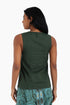 Sleeveless cotton top with round neckline