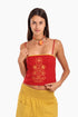 Embroidered Bustier in cotton