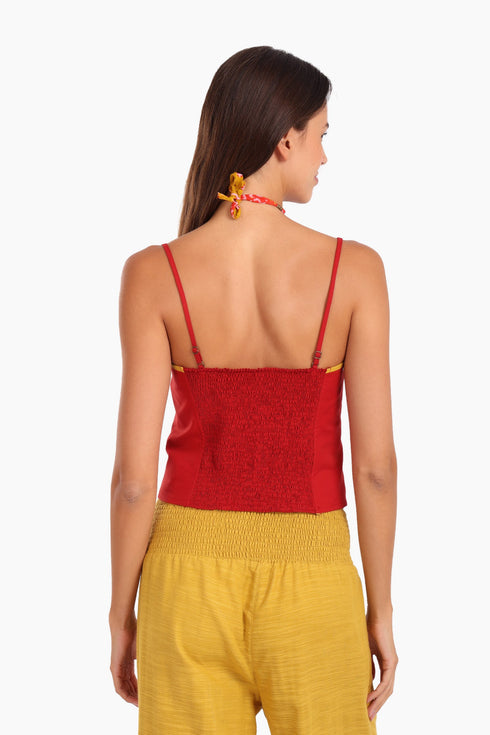 Embroidered Bustier in cotton