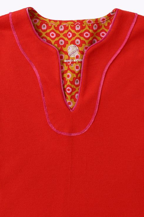 Top in cotton and viscose with round neckline