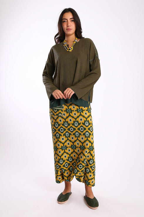 Oversized reversible top with long sleeves