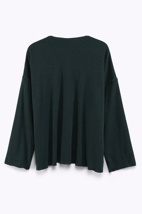 Oversized reversible top with long sleeves