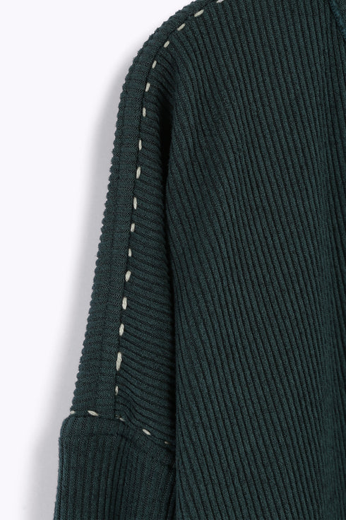 Oversized reversible top with long sleeves