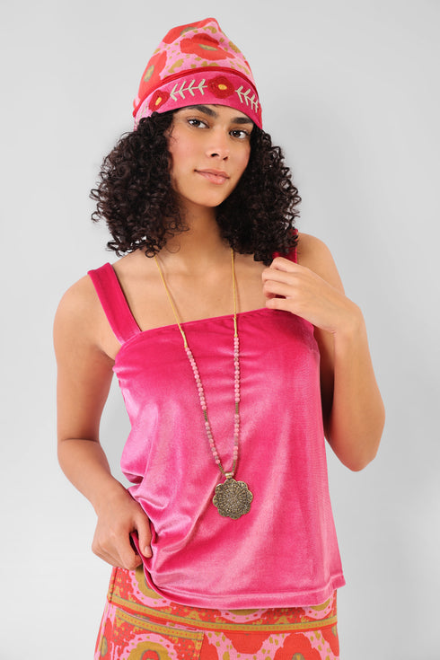 Reversible short top with thick straps