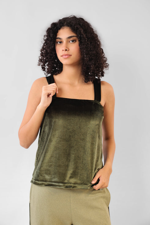 Reversible short top with thick straps