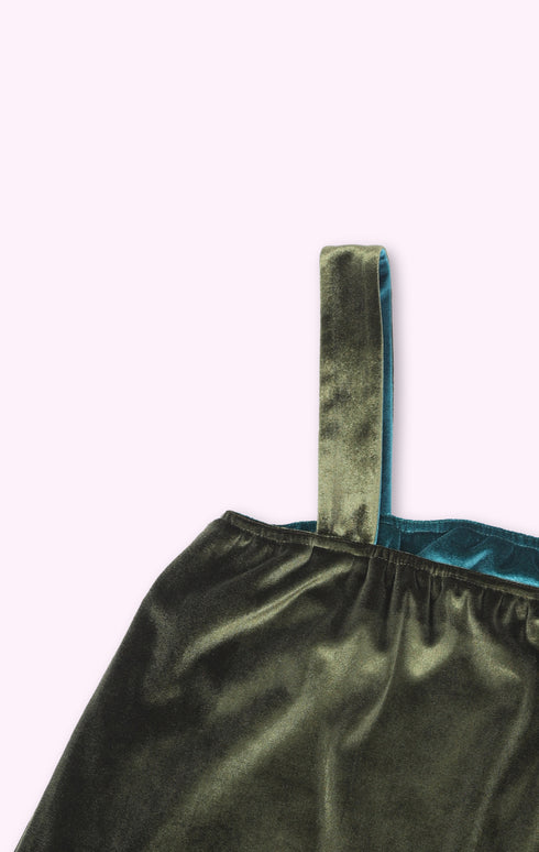 Reversible short top with thick straps