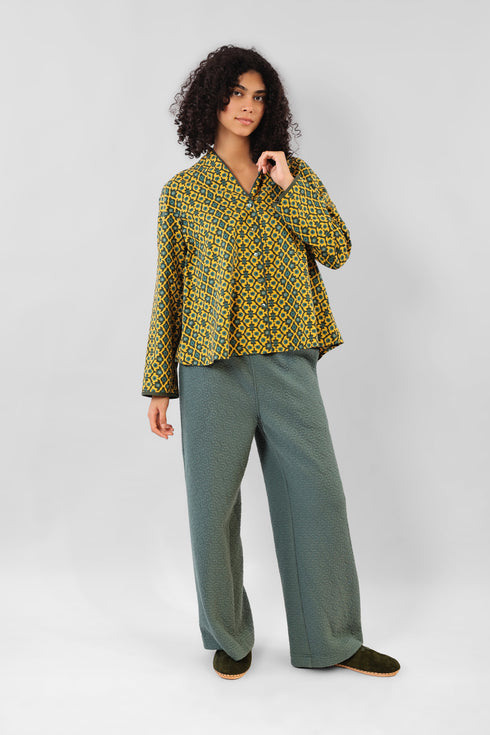 Shirt in printed cotton with button down