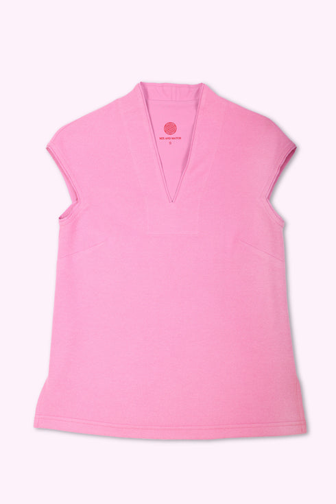 Sleeveless top with V neckline