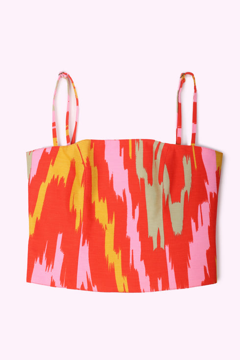 Short bustier with adjustable thin straps