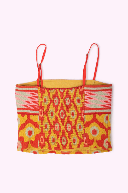 Short bustier with elastic back