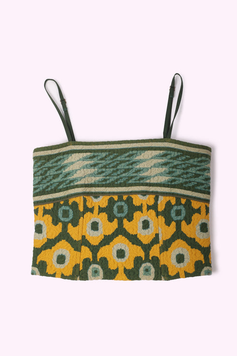 Short bustier with elastic back