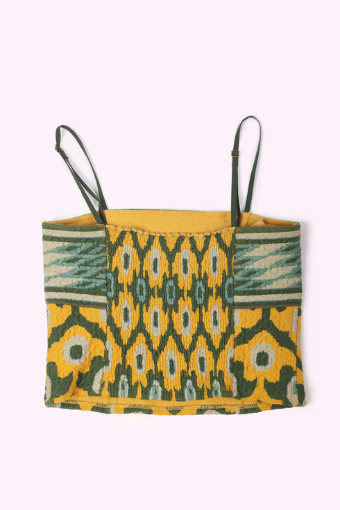 Short bustier with elastic back