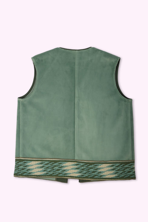 Short vest with V neckline