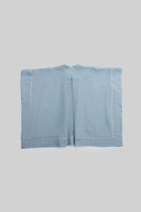 Embroidered striped linen loose shirt