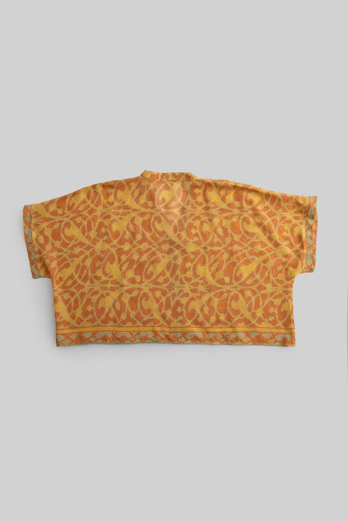 Printed Egyptian cotton gauze loose shirt