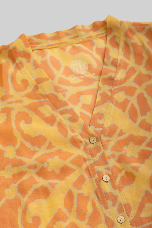 Printed Egyptian cotton gauze loose shirt