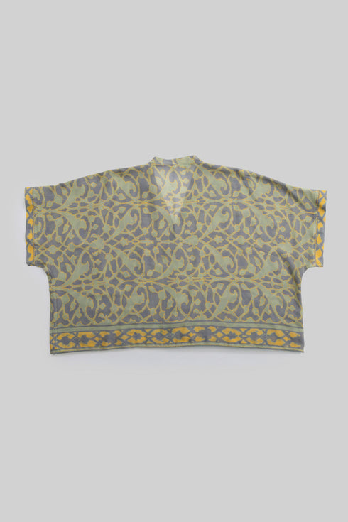 Printed Egyptian cotton gauze loose shirt