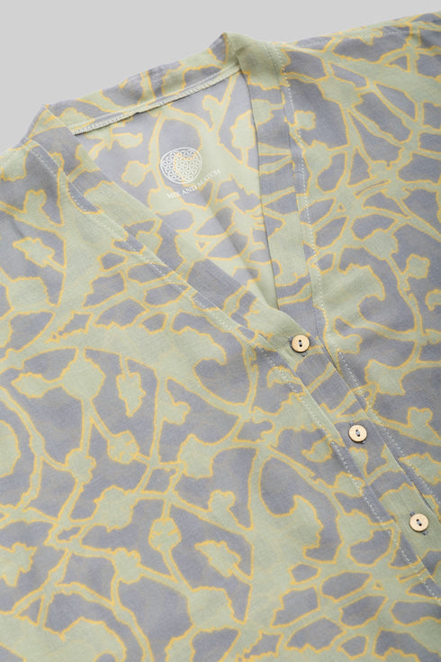 Printed Egyptian cotton gauze loose shirt