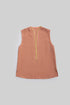 Linen sleeveless embellished top