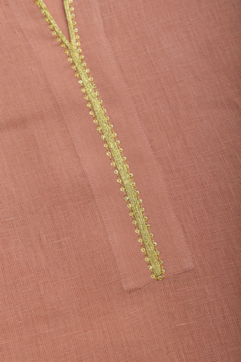 Linen sleeveless embellished top