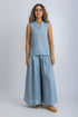Linen sleeveless embellished top