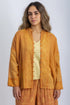 Printed Egyptian cotton voile loose shirt with round neckline