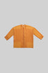 Printed Egyptian cotton voile loose shirt with round neckline