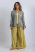 Printed Egyptian cotton voile loose shirt with round neckline