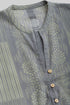 Printed Egyptian cotton voile loose shirt with round neckline