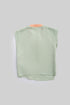 Linen wrap-detail sleeveless top with golden trim
