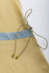 Linen wrap-detail sleeveless top with golden trim