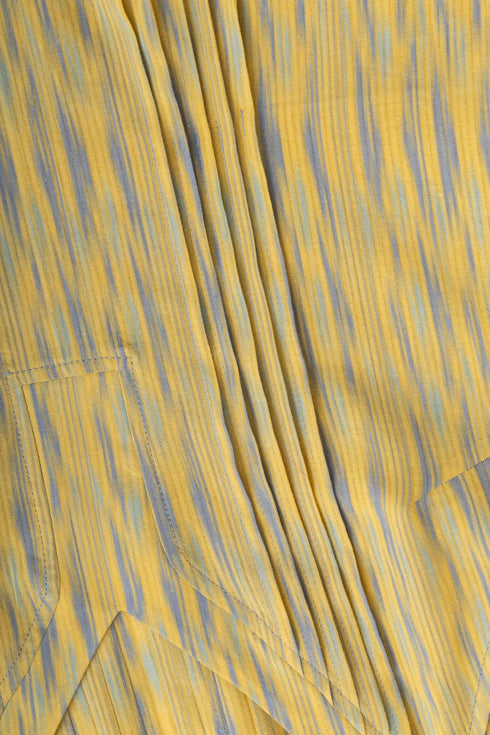 Printed cotton pleated sleeveless top